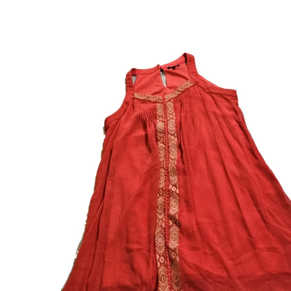 Love Reign Coral Embroidery Halter Flowy Boho Hippie Mini Dress Women's SZ XL